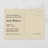 Pensioenpartij voor kaas en bier uitnodiging briefkaart (Achterkant)