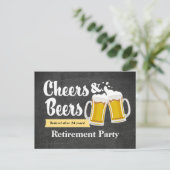 Pensioenpartij voor kaas en bier uitnodiging briefkaart (Staand voorkant)