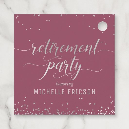 Pensioenpartij voor Label Elegant Silver, Roze (Achterkant)