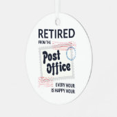 Pensioenpartij voor postpersoneel in ruste metalen ornament (Voorkant links)