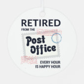 Pensioenpartij voor postpersoneel in ruste metalen ornament (Achterkant)