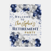 Pensioenpartij Welkom Blauwe Ballonnen Acryl Bord (Voorkant)