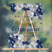 Pensioenpartij Welkom Blauwe Ballonnen Acryl Bord (Neutraal)