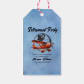 Pensioenpartij Wereldbol Travel Plane Plaatsen Cadeaulabel (Achterkant)