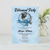 Pensioenpartij Wereldbol Travel Plane Plaatsen Kaart (Staand voorkant)