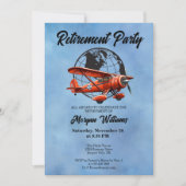 Pensioenpartij Wereldbol Travel Plane Plaatsen Kaart (Voorkant)