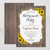 Pensioenpartij - Zonnebloemen Hout Kaart (Voorkant / Achterkant)