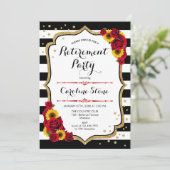 Pensioenpartij - Zonnebloemen Rozen Kaart (Staand voorkant)