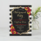 Pensioenpartij - Zonnebloemen Rozen Kaart (Staand voorkant)