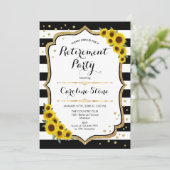 Pensioenpartij - Zonnebloemen, witte strepen Kaart (Staand voorkant)