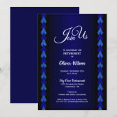 Pensioenpartij zwart en blauw kaart (Voorkant / Achterkant)