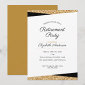 Pensioenpartij | Zwart en Goud Glitter Kaart (Voorkant / Achterkant)
