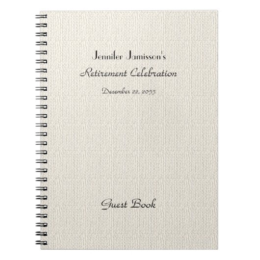 Pensioenpartijtenboekje, Faux Textured Burlap Notitieboek (Voorkant)