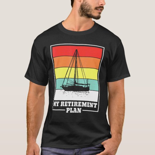 Pensioenpensioen boot Zeilboot T-shirt (Voorkant)