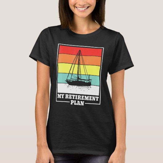Pensioenpensioen boot Zeilboot T-shirt (Voorkant)