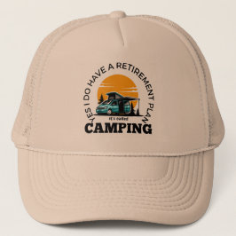 Pensioenplan Camping Quote T-shirt Trucker Pet