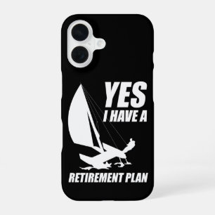 Pensioenplan Catamaran Trapeze Zeilkapitein iPhone 16 Hoesje