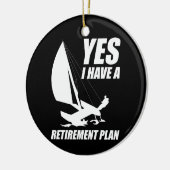 Pensioenplan Catamaran Trapeze Zeilkapitein Keramisch Ornament (Links)