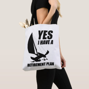 Pensioenplan Catamaran Trapezium Zeilen Kapitein Tote Bag