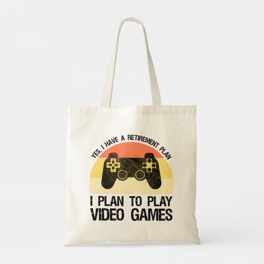 Pensioenplan dat ik van plan ben om videospelletje tote bag (Achterkant)