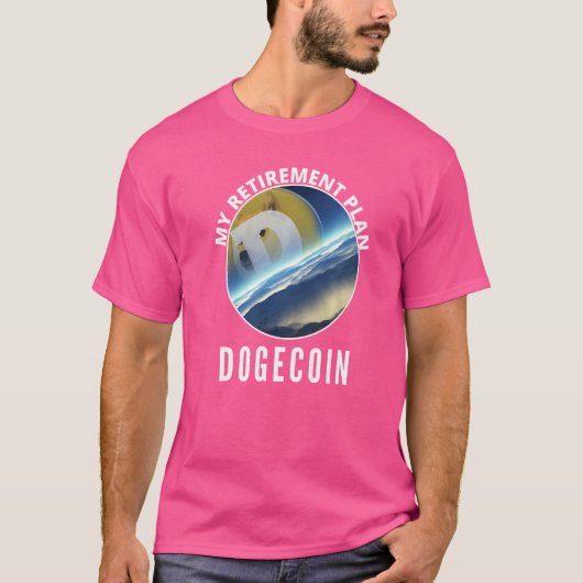 Pensioenplan Dogecoin Doge to the Moon Fun Doge T-shirt (Voorkant)
