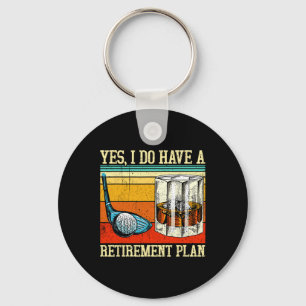 Pensioenplan Golf Bourbon Gepensioneerd Grappig Ge Sleutelhanger