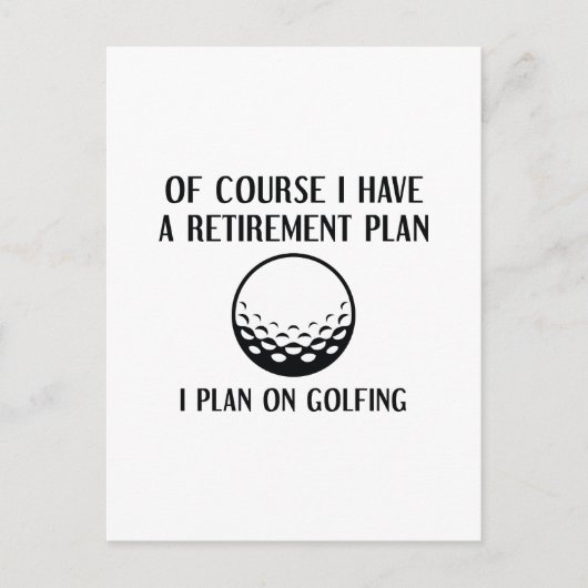 Pensioenplan Golfing Briefkaart (Voorkant)