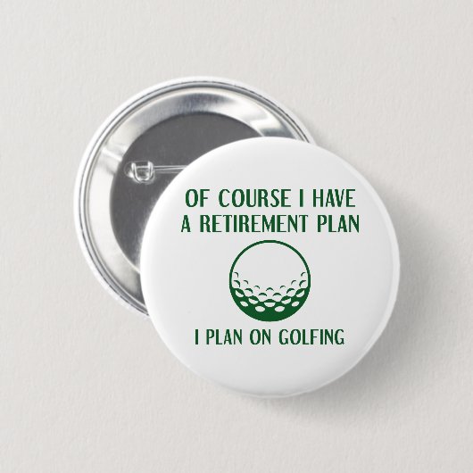 Pensioenplan Golfing Ronde Button 5,7 Cm (Voorkant /achterkant)