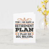 Pensioenplan Hond Uitlaten Grappig Cadeau Kaart (Gele Bloem)