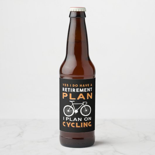Pensioenplan I voor fietsen Bier Etiket (Voorkant)