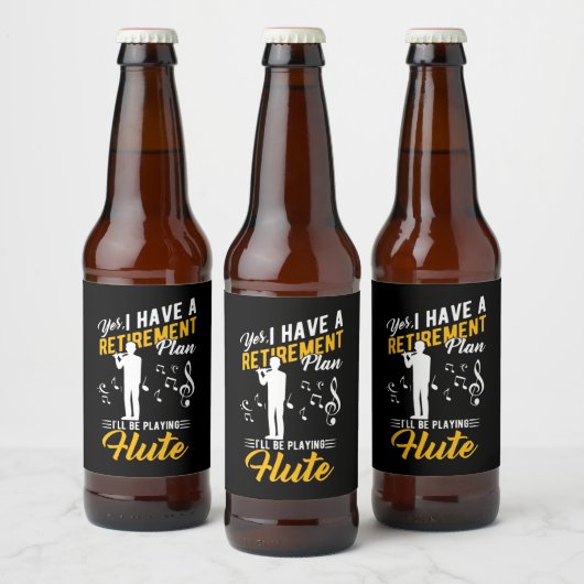 Pensioenplan I zal de fluit spelen Bier Etiket (Flessen)