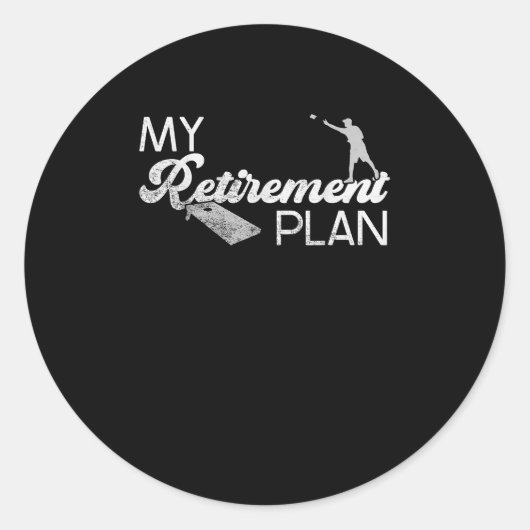 Pensioenplan is Cornhole Fun Ronde Sticker (Voorkant)