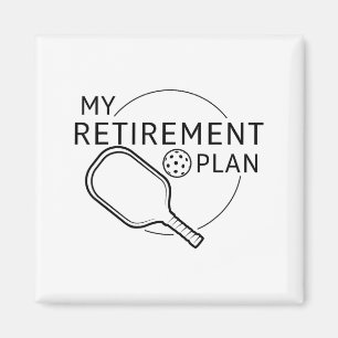 Pensioenplan pickleball grappige pickleball speler magneet