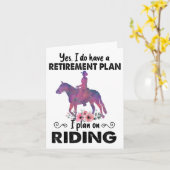 Pensioenplan Rijden Paarden Paardliefhebber Grappi Kaart (Gele Bloem)