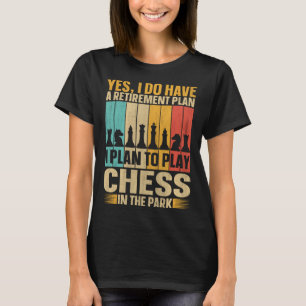 Pensioenplan Schaken spelen in het Park Schaakspel T-shirt