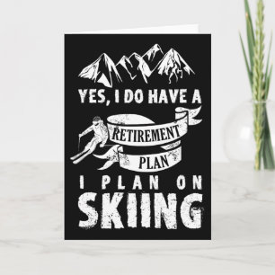 Pensioenplan Skiën Ski Skiër Stoppen Grappig Cadea Kaart