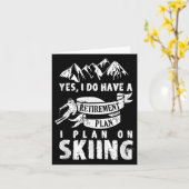 Pensioenplan Skiën Skiër Pensioen Grappig Gift Kaart (Gele Bloem)