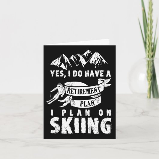 Pensioenplan Skiën Skiër Pensioen Grappig Gift Kaart (Voorkant)