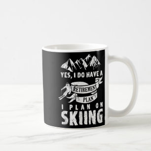 Pensioenplan Skiën Skiër Pensioen Grappig Gift Koffiemok