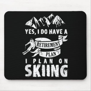 Pensioenplan Skiën Skiër Stoppen Grappig Cadeau Muismat