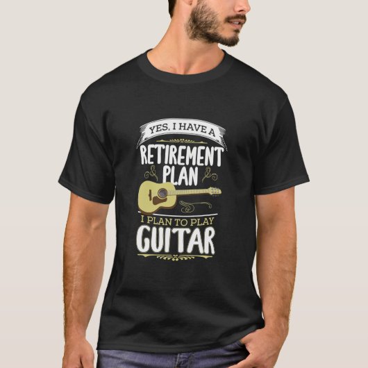 Pensioenplan Uitganger gitarist Music T-shirt (Voorkant)