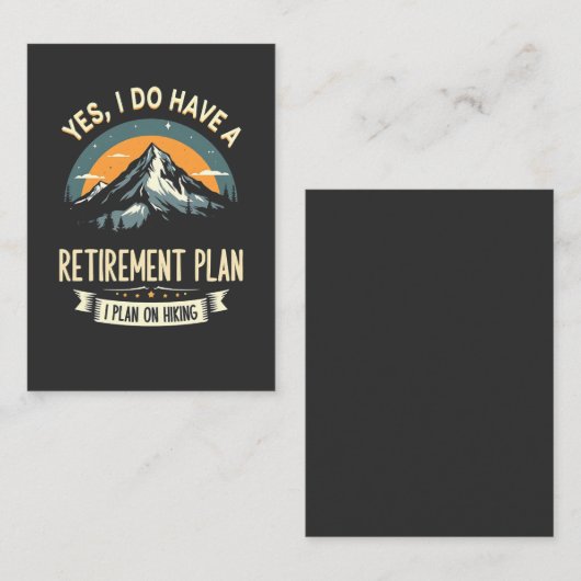 Pensioenplan Wandelen Funny Vader Buitenshuis Wand Notitiekaartje (Voorkant / Achterkant)