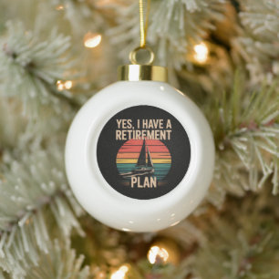 Pensioenplan Zeilen Zeilboot Keramische Bal Ornament
