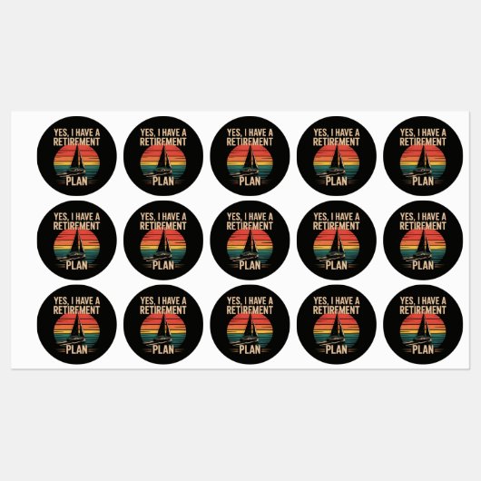 Pensioenplan Zeilen Zeilboot Labels (Vel)