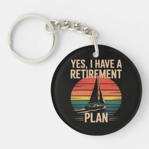 Pensioenplan Zeilen Zeilboot Sleutelhanger
