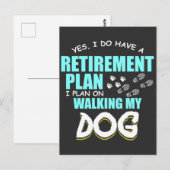 Pensioenplannen lopen op mijn hond met retire Gift Briefkaart (Voorkant / Achterkant)
