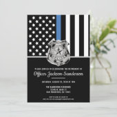 Pensioenpolitie Blauwe Lijn Vlag Wetshandhaving Kaart (Staand voorkant)