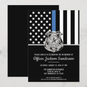 Pensioenpolitie Blauwe Lijn Vlag Wetshandhaving Kaart (Voorkant / Achterkant)