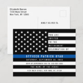 Pensioenpolitie Thin Blue Line American Flag Briefkaart (Voorkant / Achterkant)