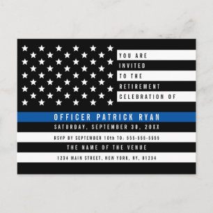Pensioenpolitie Thin Blue Line American Flag Briefkaart